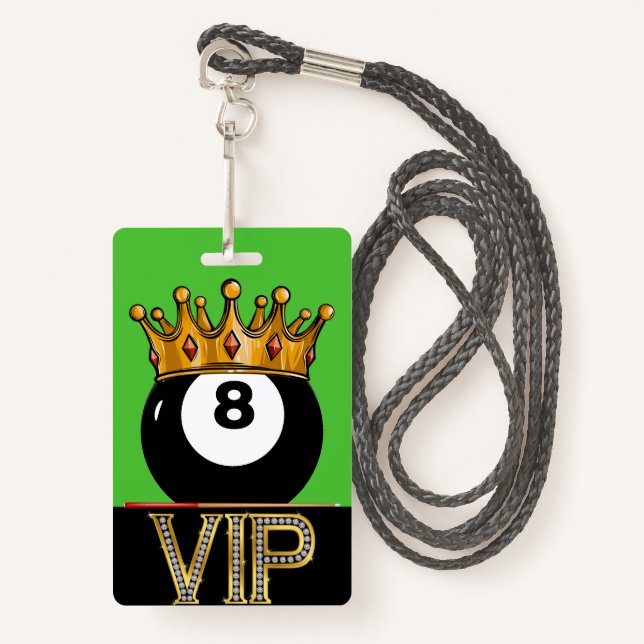 VIP Billiards - Snooker Lanyard Badge ID Badge (Front with Lanyard)