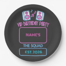 VIP Birthday Party Neon Squad Personalised Guest N