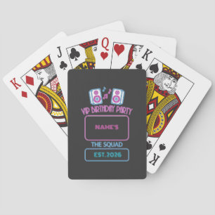 VIP Birthday Party Neon Squad Personalised Guest N Playing Cards