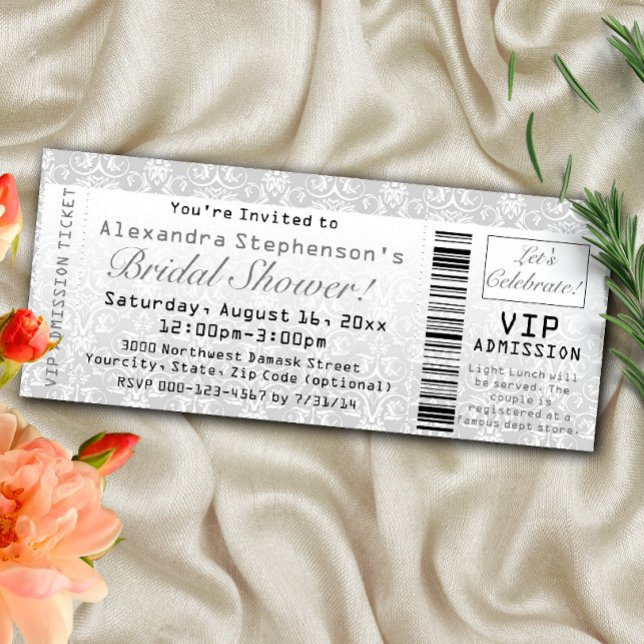 VIP Bridal Shower Admission Ticket Invitation (Creator Uploaded)