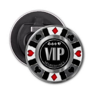 VIP Casino Poker Chip - Las Vegas - Red Bottle Opener