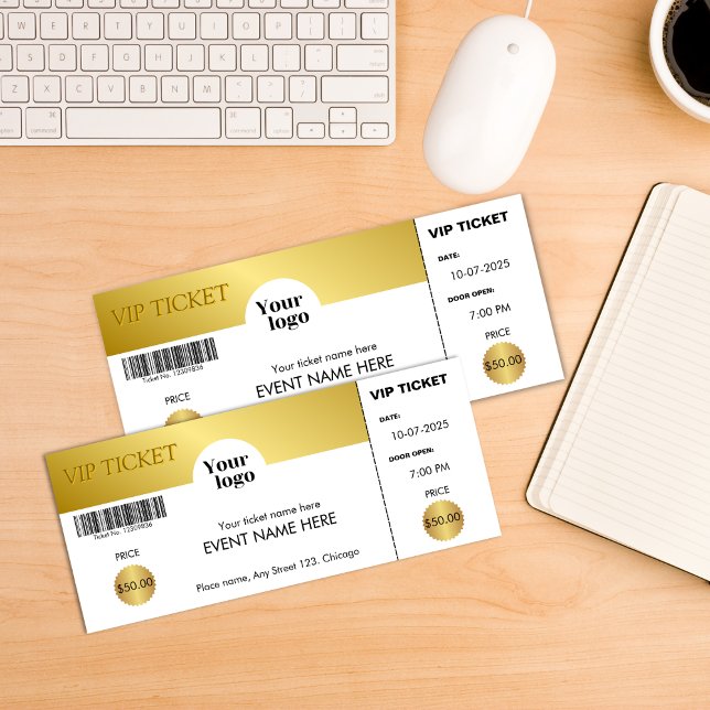 VIP Event Ticket Golden Corporate Logo  Invitation (VIP Event Ticket Golden Corporate Logo Invitation)