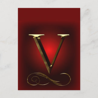 VIP Gold “V” monogram in red and black Postcard