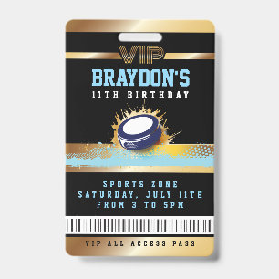 VIP Hockey ALL ACCESS Gold Pass Badge ID Badge