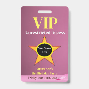 VIP ID BADGE