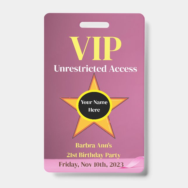 VIP ID BADGE (Front)