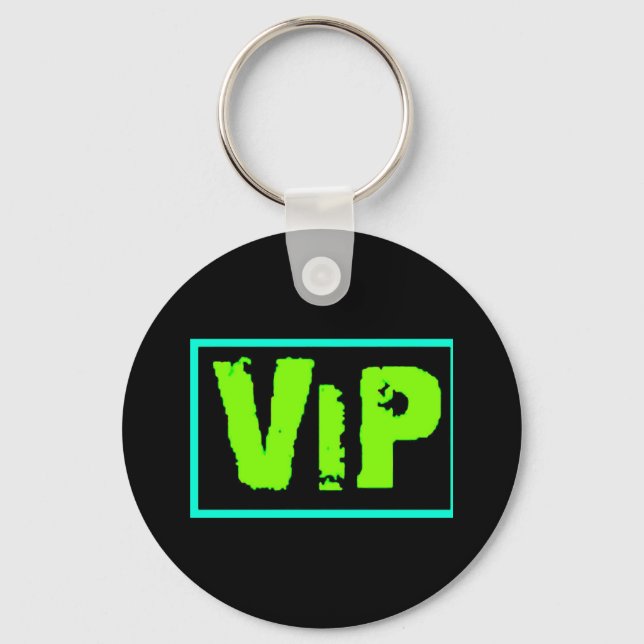 vip neon green music dance party fun clubs exclusi key ring (Front)