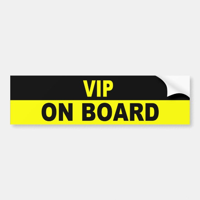 VIP ON BOARD BUMPER STICKER (Front)