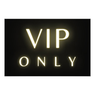 Vip only neon glowing luxe text design photo print