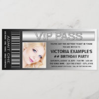 VIP Pass Admission Ticket Birthday Party
