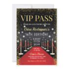 VIP Pass Hollywood Red Carpet Birthday Invitation