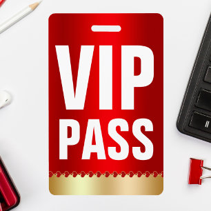 VIP PASS ID Card Special Guest Badge