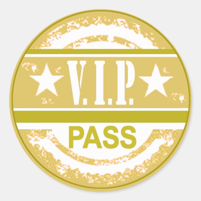 VIP Pass Party Sticker (khaki) (Front)
