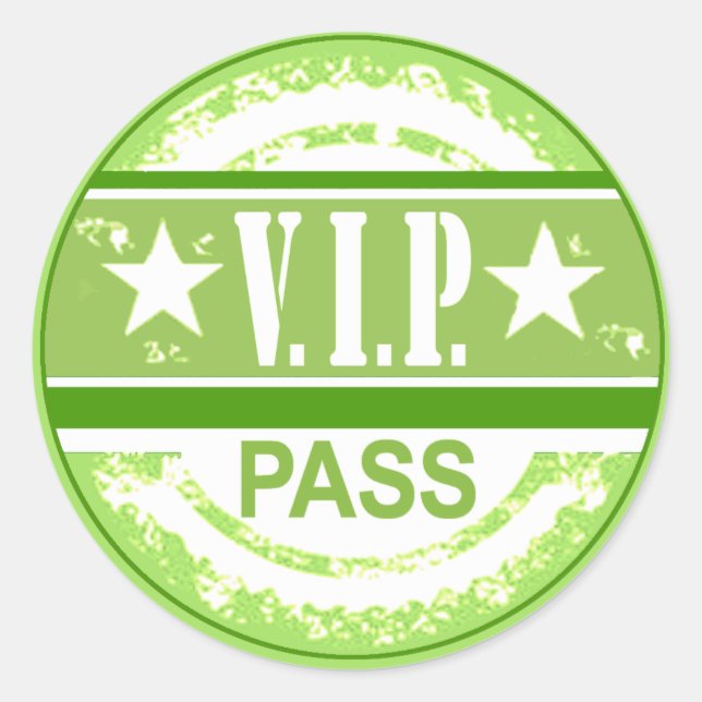 VIP Pass Party Sticker (lime) (Front)