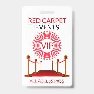 VIP Pass Red Carpet ID Badge