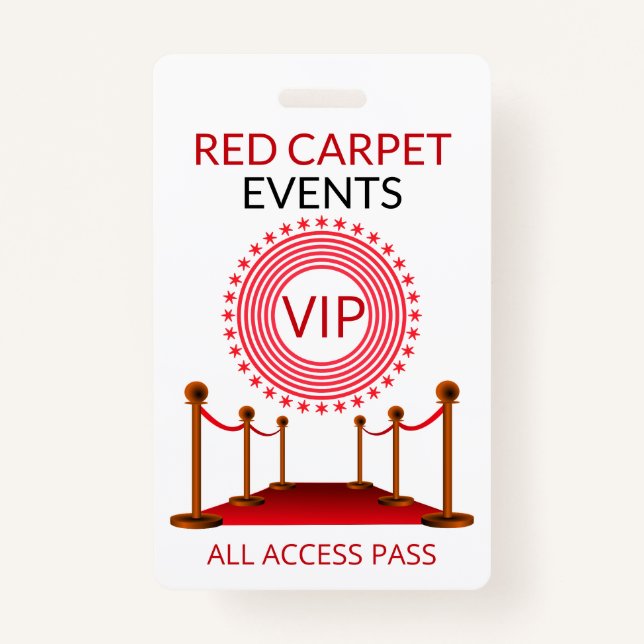 VIP Pass Red Carpet ID Badge (Front)