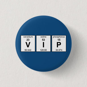 VIP Periodic Table 3 Cm Round Badge