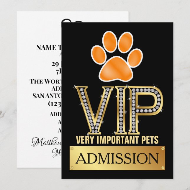 VIP PETS Admission Invitation (Front/Back)
