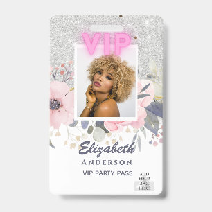 VIP PHOTO ID - Party, Festival, Event GLITTER GLAM Badge