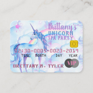 VIP Rainbow Unicorn Spa Party Invitations