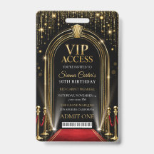VIP Red Carpet Hollywood Gold Birthday Invitation