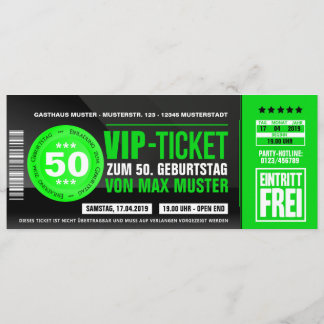 VIP-TICKET invitation cards (green)