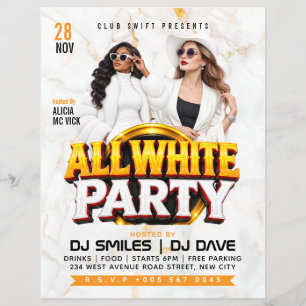 VIP White Party Nightclub Printable Flyer Poster