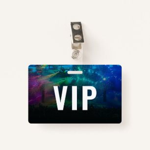 VIP with QR Code and Photo Horizontal ID Badge