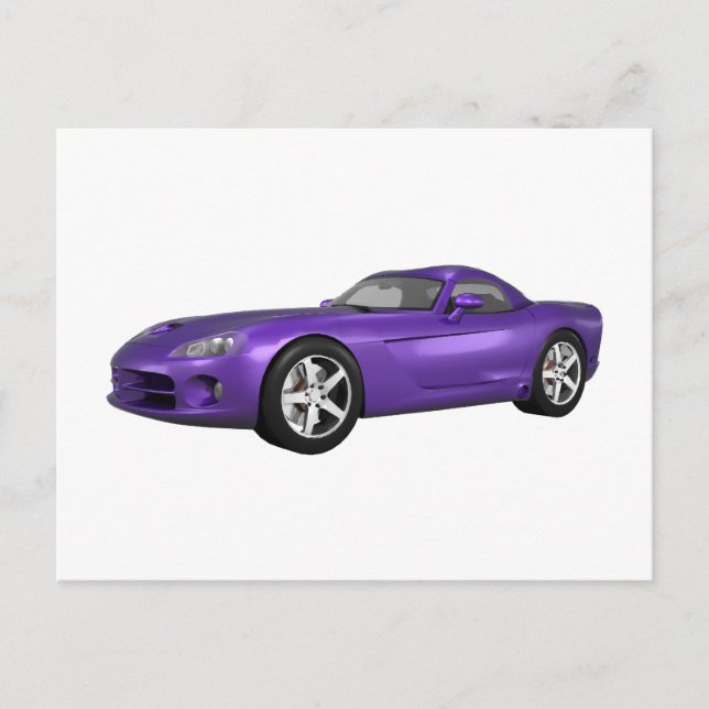 Viper Hard-Top Muscle Car: Purple Finish Postcard (Front)