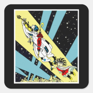 Viperetta Flies to the Moon Square Sticker