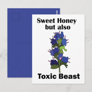 Vipers Bugloss Sweet Honey Toxic Beast Funny Postcard