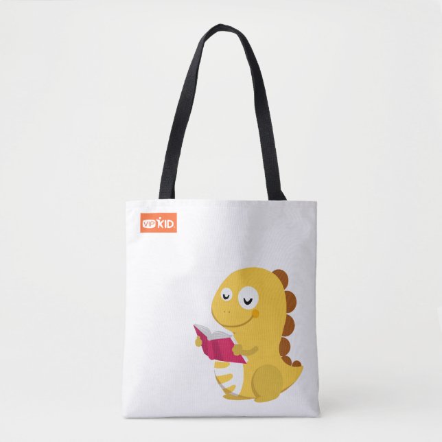 VIPKID Dino Reading Tote Bag (Front)