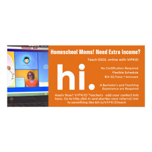 VIPKID Teacher Referral / Recruitment Flier Rack Card