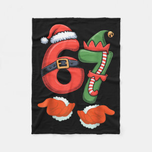 Viral 67 Christmas 67 Meme Santa Elf - Six Seven S Fleece Blanket