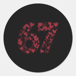 Viral 67 Sketch Heart Cute Funny Valentine's Day K Classic Round Sticker