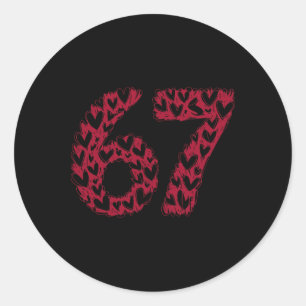 Viral 67 Sketch Heart Cute Funny Valentine's Day K Classic Round Sticker
