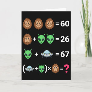 Viral 6 7 Meme Bigfoot Alien Ufo Algebra Equation Card