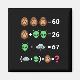 Viral 6 7 Meme Bigfoot Alien Ufo Algebra Equation Magnet