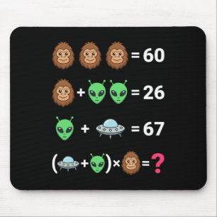 Viral 6 7 Meme Bigfoot Alien Ufo Algebra Equation Mouse Pad