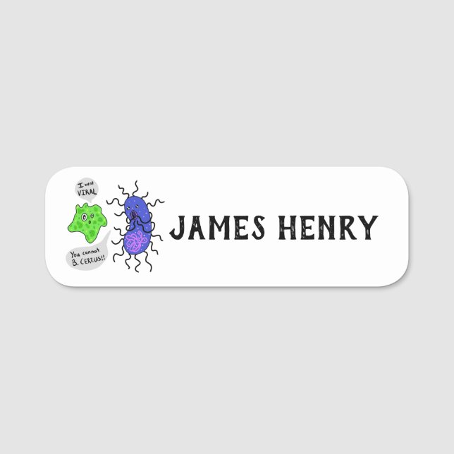 Viral Microbes Name Tag (Front)