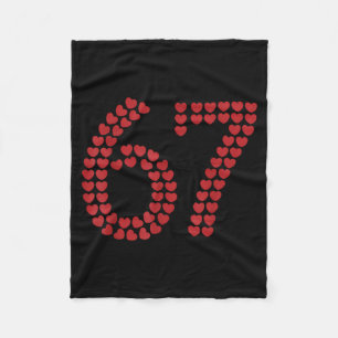 Viral Six Seven Love 67 Hearts Valentine's Day Cli Fleece Blanket