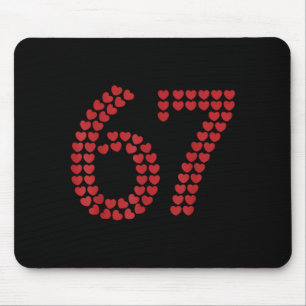 Viral Six Seven Love 67 Hearts Valentines Day Clic Mouse Pad