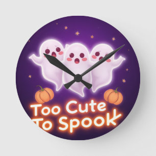 Viral Spooky Cute Ghosts 👻 Halloween Design Round Clock