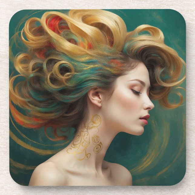 “Virelle” - Opulence in Emerald Waves Coaster (Front)