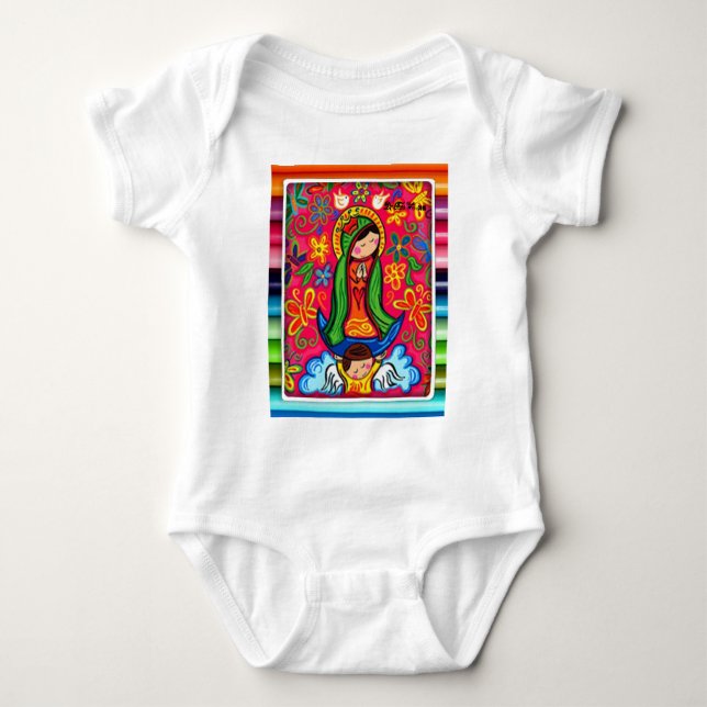 VIRGEN DE GUADALUPE CARICATURA 03 CUSTOMIZABLE PRO BABY BODYSUIT (Front)