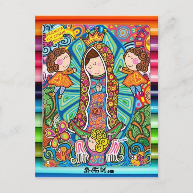 VIRGEN DE GUADALUPE CARICATURA 06 CUSTOMIZABLE PRO POSTCARD (Front)