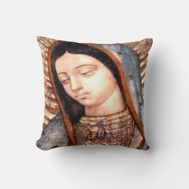 Virgen de Guadalupe cojín almohada Cushion (Front)