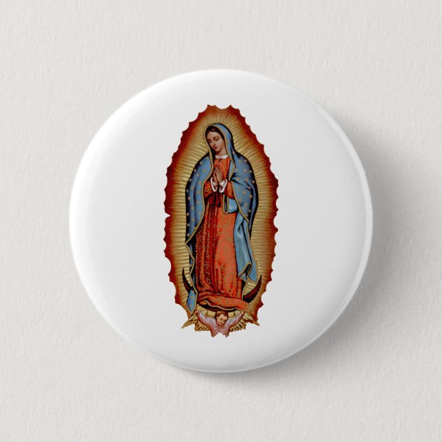 VIRGEN DE GUADALUPE COLECTION 6 CM ROUND BADGE (Front)