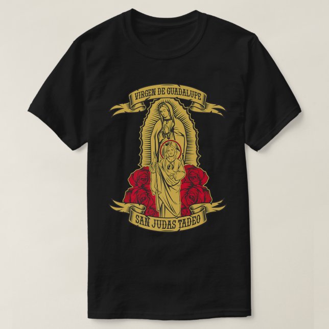 Virgen de Guadalupe con San Judas Tadeo Premium  T-Shirt (Design Front)