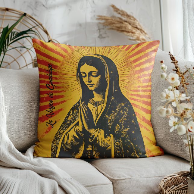 Virgen de Guadalupe Drawing Cushion (Perfect for those who love mixing tradition with bold, artistic vibes!)